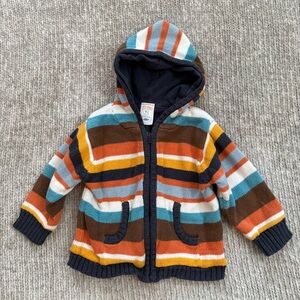 Old Navy Infant Striped Knit Zip Hoodie Sweater 6–12 Months